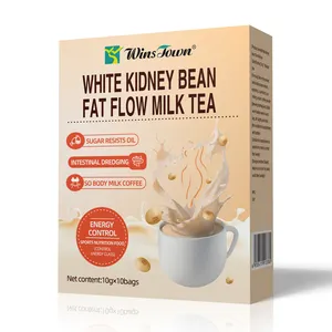 White Kidney Bean milk tea instant Powder Natural Herbal Organic supplement intestinal beauty balance dietary solid drinks