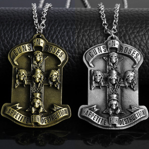 Nuovo arrivo all'ingrosso Design popolare pistole N 'rose Logo Vintage retrò teschio collana uomini - Product Image 2