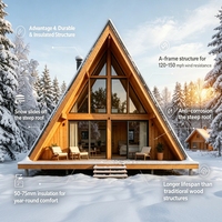 Cabane en bois robuste de type A, maison modulaire de luxe en forme de triangle pour hôtel, complexe hôtelier ou maison d'hôtes