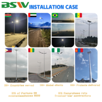 Lampadaire solaire LED à double bras pour éclairage routier, 6 mètres, éclairage extérieur pour routes