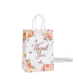 Bolsas de Papel Kraft Personalizadas para Compras, Promoción en Supermercados, Impresión Offset, Materiales Reciclados, con 'Gracias' y su Propio Logotipo - Product Image 1