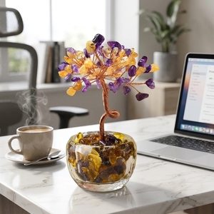 Produsen Profesional Pohon Feng Shui Kristal Batu Permata Tenun Tangan Unik Mewah untuk Hadiah Ulang Tahun - Product Image 1