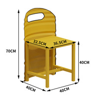 Ensemble de tables et chaises de restaurant en fer forgé de style industriel, créatif, en forme de baril à huile, pour l'extérieur