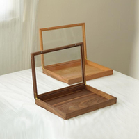 Boîte de rangement en bois personnalisée avec couvercle rabattable, boîte de présentation pour documents et bijoux, boîte en bois gaufré avec fermoir élégant