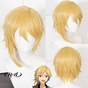 Pelucas de Cosplay ND Nazuna <span class=keywords><strong>Nito</strong></span>, Peluca Corta Afro Rizada con Red de Malla Rosa, Fibra de Alta Temperatura Resistente al Calor - Product Image 1