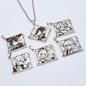 Collar de <span class=keywords><strong>Genshin</strong></span> <span class=keywords><strong>Impact</strong></span> para Mujer y Hombre, Tendencia Anime, Acero de Titanio, Colgante de Kazuha <span class=keywords><strong>Yun</strong></span> Jin, Cadena para Suéter, Regalo de Cosplay - Product Image 1