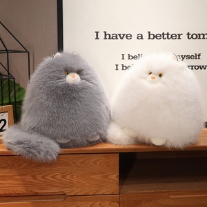 Jouet en peluche <span class=keywords><strong>chat</strong></span> <span class=keywords><strong>persan</strong></span> moelleux et rond en fausse fourrure longue, oreiller animal en peluche amusant, cadeau pour enfants, vente en gros - Product Image 6
