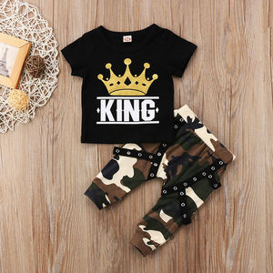 En stock usine, Nouveaux ensembles de vêtements d'été camouflage à manches courtes pour garçons de 0 à 5 ans - Product Image 6