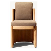 Ensemble de table et chaises de salle à manger d'extérieur en teck de qualité supérieure, trois pièces, pour villas, balcons, résistant à l'eau, anti-UV, design nord-américain