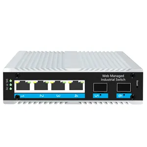 Rumahan aluminium VLAN 6 port 10g L2 saklar jaringan manajemen Web SFP