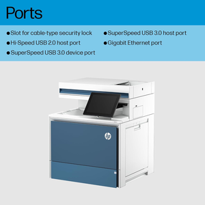 Copia di scansione della stampa della stampante H.P <span class=keywords><strong>LaserJet</strong></span> Enterprise <span class=keywords><strong>MFP</strong></span> 5800dn a colori per uso ufficio - Product Image 6