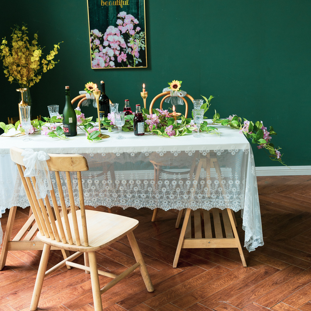Скатерть прямоугольная из полиэстера для украшения свадебной вечеринки