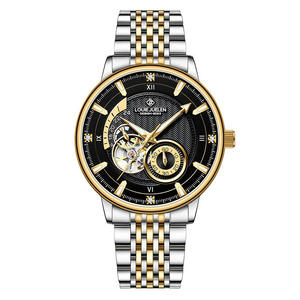Montre mécanique automatique de luxe LOUIE JUELEN 9168 pour homme, en acier inoxydable, étanche, avec tourbillon squelette, montre de business - Product Image 3