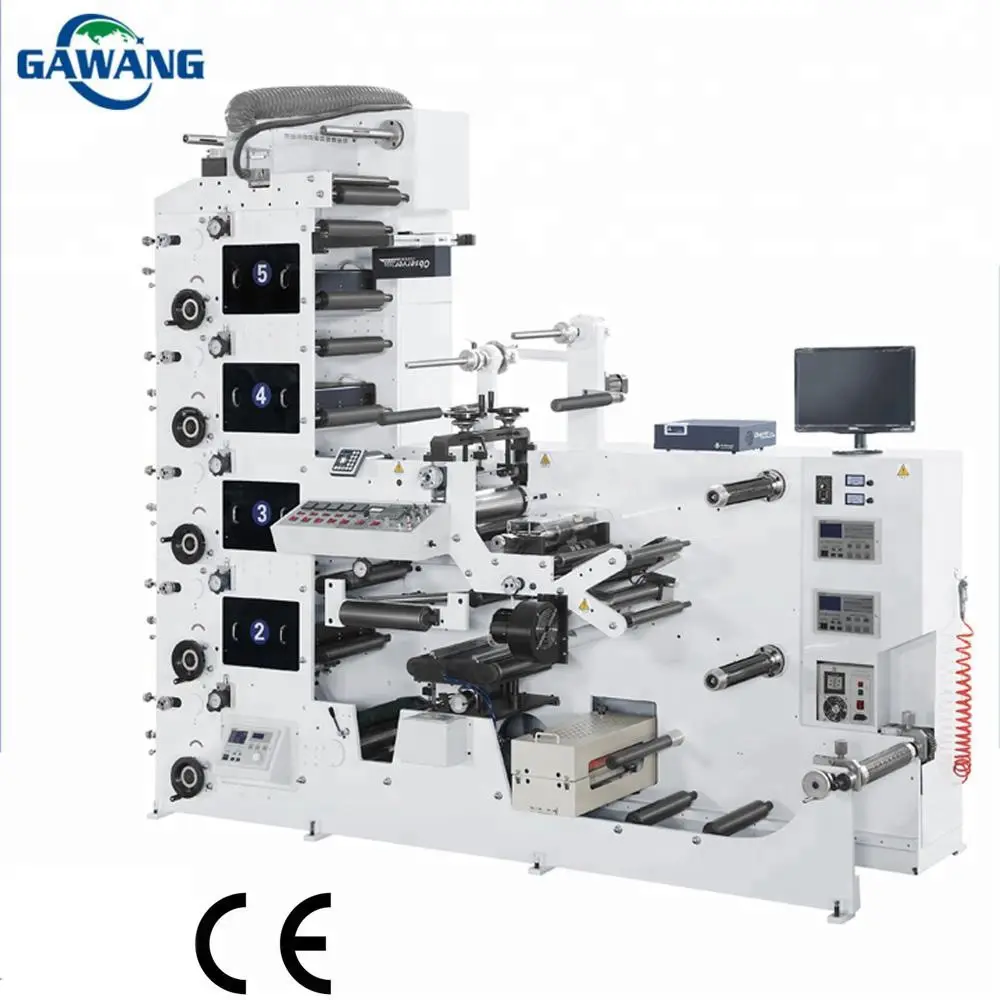 Étiquette Machine D'impression Rouleau Autocollant avec CMJN et Blanc Typographie 2/4/6 Couleur PLC et Écran Tactile Transfert D'encre Rapidement