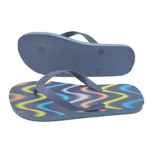 Chanclas de Playa para Hombre al por Mayor, con Estampado de Ondas Coloridas, Azul Marino, Diseño Abstracto, Antideslizantes, Personalizadas - Product Image 3