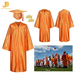 Vestidos y gorras <span class=keywords><strong>de</strong></span> graduación naranja brillante para adultos <span class=keywords><strong>de</strong></span> alta calidad - Product Image 2