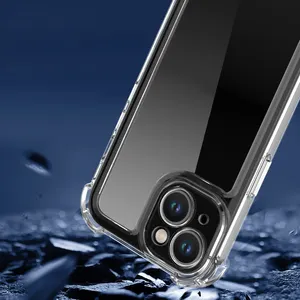 Capa de proteção contra quedas para celular, capa transparente de TPU TPU para iPhone 15 Pro PC, de alta qualidade, para iPhone 15 14 13