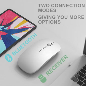 עכבר אלחוטי שקט נטען במצב כפול 2.4G עבור Bluetooth LED מיני למחשב נייד משרדי - Product Image 4