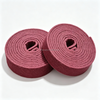 Rouleau de tampon abrasif non tissé industriel rouge, largeur 10 cm, en carbure de silicium, pour le polissage et le meulage de l'acier inoxydable et des métaux