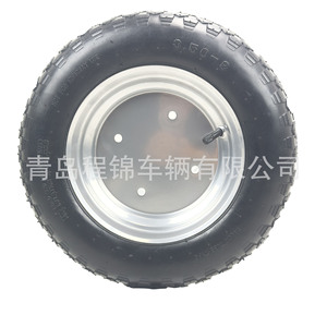 Pneu pneumatique en caoutchouc CJ 3.50-8 avec jante métallique pour voitures à pédales - Product Image 2