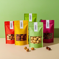 Sacs d'emballage en papier kraft avec fermeture éclair, couleur marron et blanc, pour emballage alimentaire, vente chaude