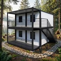 Maison conteneur extensible à deux étages, maison modulaire de luxe de 20 pieds avec double balcon pour l'hébergement en resort de glamping