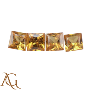 Venta al por mayor de zafiro amarillo natural, corte princesa cuadrado, piedra suelta facetada, gema preciosa para la fabricación de joyas, de 1 mm a 6 mm, certificada. - Product Image 2