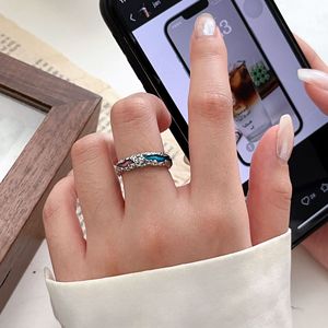 Silver Ruitai Lively Water Antique Glass Wave Hemisphere <b>Ring</b> S925 Vintage Thai Silver Unisex Everyday Wear - Product Image 1
