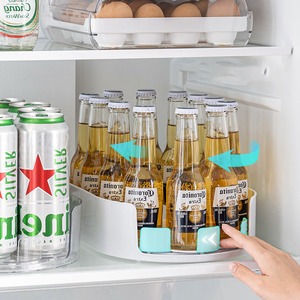 Organizador Giratorio para Refrigerador, <span class=keywords><strong>Bandeja</strong></span> de Almacenamiento de Plástico Transparente con Rotación de 360 Grados para Condimentos, Frascos y Botellas de Cocina - Product Image 2