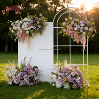 CM-TW020 Dalian Chermy Rose Violet Arrangement De Fleurs Décoration De Mariage Suspendu Fleur Toile De Fond