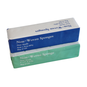 قطع إسفنج من غشاء العنق الجراحي، عبوات مربعة، قطع غشاء عرق غير منسوجة طبي غير معقم، قطع غشاء عرق غير معقم 4x4 10x10 2x2 - Product Image 2