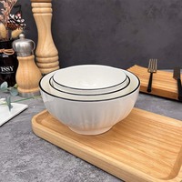 Ensemble de Bols en Céramique 6/8 Pouces Personnalisables avec Logo, en Porcelaine Blanche, pour Fruits, Riz, Dessert, Soupe, Ramen – Vente en Gros pour Restauration et Service