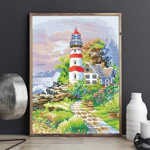 Nuovo Design personalizzato Scenic landscape <span class=keywords><strong>Castle</strong></span> style Wall <span class=keywords><strong>Art</strong></span> decorazioni appese pittura diamante fai da te per soggiorno camera da letto - Product Image 4