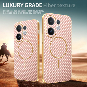 เคสโทรศัพท์แบบแม่เหล็ก รุ่นบางเฉียบ หรูหรา ลายเส้นใยโครเมียม สำหรับ Vivo V60 Lite/V60/V50Lite/V50/V40Lite/X200 FE - Product Image 1