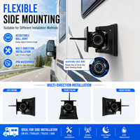 Sistema de Cámara de Reversa Inalámbrica AHD de 7 Pulgadas con 2 Cámaras para RV, Camión o Remolque |   Batería de 9600 mAh |   Resistente al Agua IP68 |   WiFi de 120M, 1 Año de Garantía