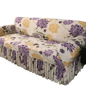 Factory Price Best Selling Hot 2023 Elastic Sofa Covers Slipcover For Living Room Cheap Print Sofa Cover with Skirt