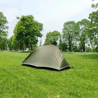 Tenda Ultra-Ringan Dua Lapis Anti Angin Tali Reflektif Tipe Penyangga Lurus Pasak Aluminium Ultralight untuk Backpacking dan Camping
