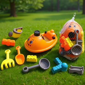 Juego de juguetes de playa de 9 piezas con barco y herramientas para jugar en la arena, diversión al aire libre para niños - Product Image 3