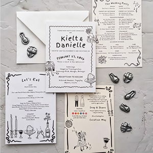 Kit de Invitaciones de Boda Digitales Personalizadas de Primera Calidad con Sobres, Tarjetas RSVP, Tarjetas de Programación y Envío Rápido de Muestras de Diseño - Product Image 5