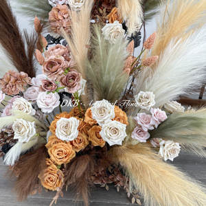 Customized Wholesale New Design Burgundy flower <b>arch</b> kit Artificial Silk Wedding Flower <b>Arch</b> <b>Decoration</b> - Product Image 4