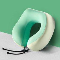 Kit de voyage d'avion orthopédique portable avec oreiller de soutien du cou en mousse à mémoire de forme en U écologique pour un repos confortable
