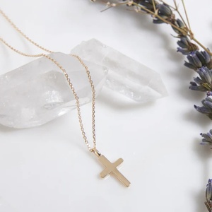 Joyería de Moda, Collares Minimalistas con Colgante de Cruz Cristiana para Mujer, Chapado en Oro de 18K, Acero Inoxidable, Collar Sencillo, Regalo - Product Image 4