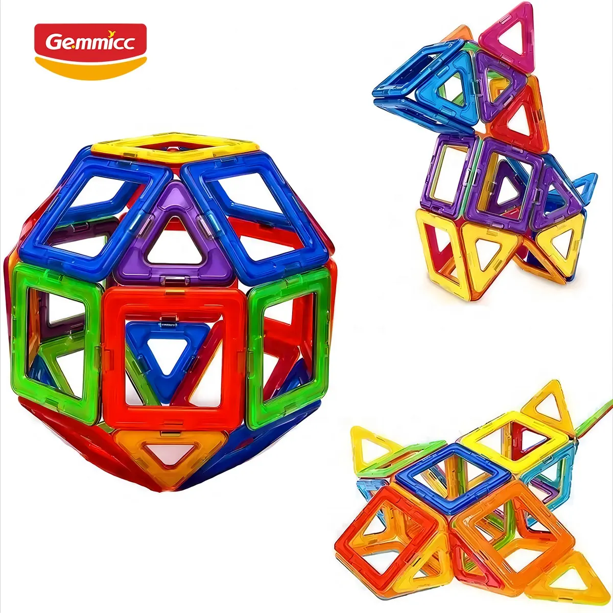 Gemmicc 어린이 교육 완구 증기 줄기 3D 마그네틱 블록 및 모델 조립 완구