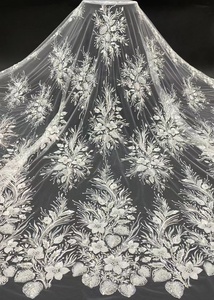 Lentejuelas bordado <span class=keywords><strong>tela</strong></span> de encaje Lujo cuentas de tul lentejuelas vestido de novia <span class=keywords><strong>tela</strong></span> de encaje - Product Image 3