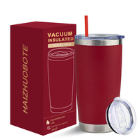 Gobelet isotherme en acier inoxydable à double paroi, 20 oz, avec revêtement poudré, personnalisable avec logo, pour les voyages