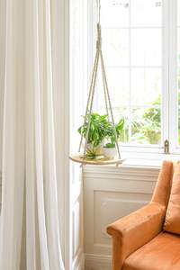 Étagère murale étagères corde de chanvre bois massif moderne pot de fleurs lanière Suspension décor à la maison stockage salon meubles - Product Image 5