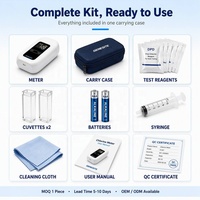 Analyseur portable de chlore : Testeur de chlore résiduel total, d'ozone et de ClO2 (méthode DPD), analyseur de turbidité pour piscines et applications industrielles