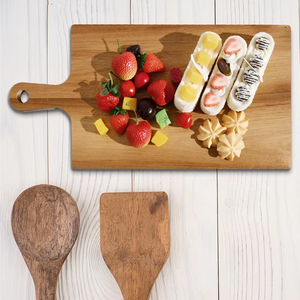 Hacher les déchets et vouloir tour compteur raquette planche à découper bambou bois planche à découper pour cuisine robuste avec poignée latérale - Product Image 4