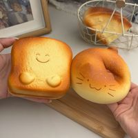 Jouet Squishy en forme de pain de dessin animé mignon, jouet anti-stress à rebond lent en forme de fausse nourriture, jouet à presser pour soulager le stress, vente en gros