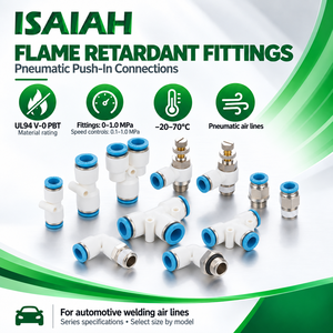 Raccords pneumatiques à encliquetage ISAIAH UL94 V-<span class=keywords><strong>0</strong></span> PBT ignifuges 1MPa pour lignes d'air de soudage automobile - Product Image 1